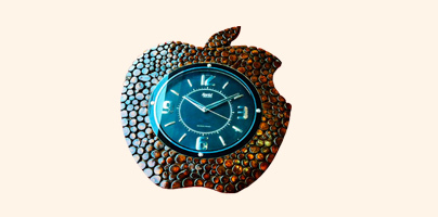 Apple-Shape-Clock – Wooden-Wall-Clock