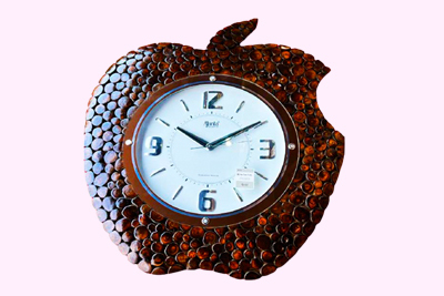 Apple-Shape-Wall-Watch With-White-Dial